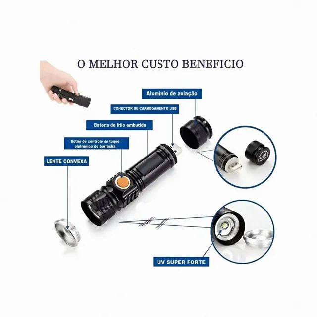 LANTERNA DIANTEIRA BIKE COM SUPORTE - Foto 4
