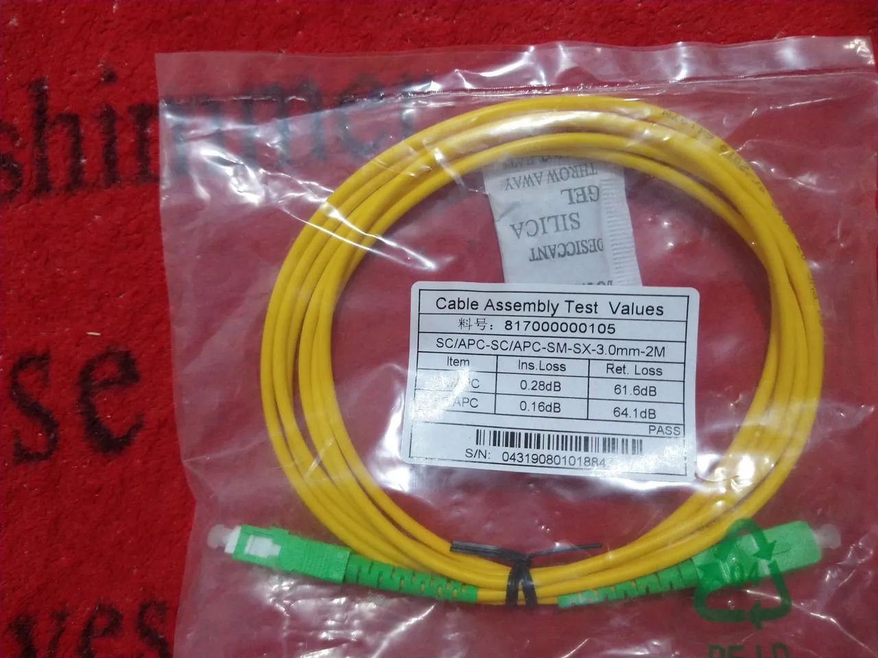 Cabo de rede e cabo de fibra ótica cada um r$ 10 são novos
