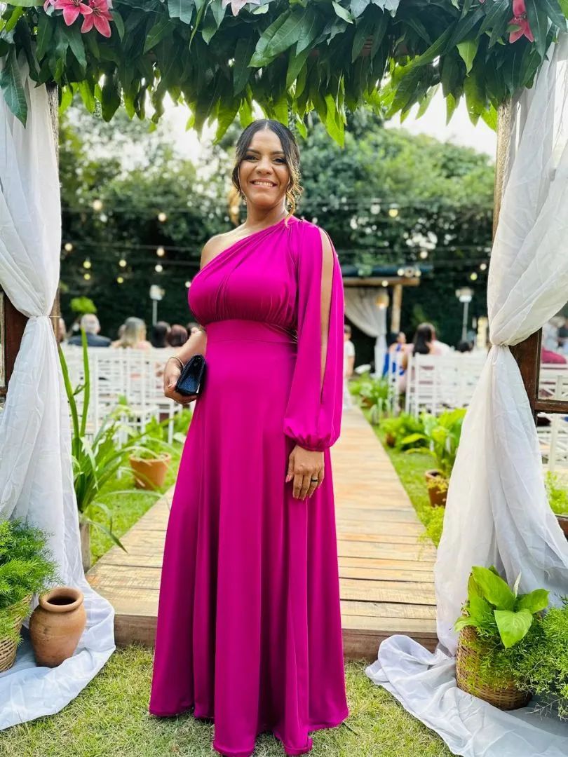 VESTIDO MADRINHA F ÚCSIA - Foto 2