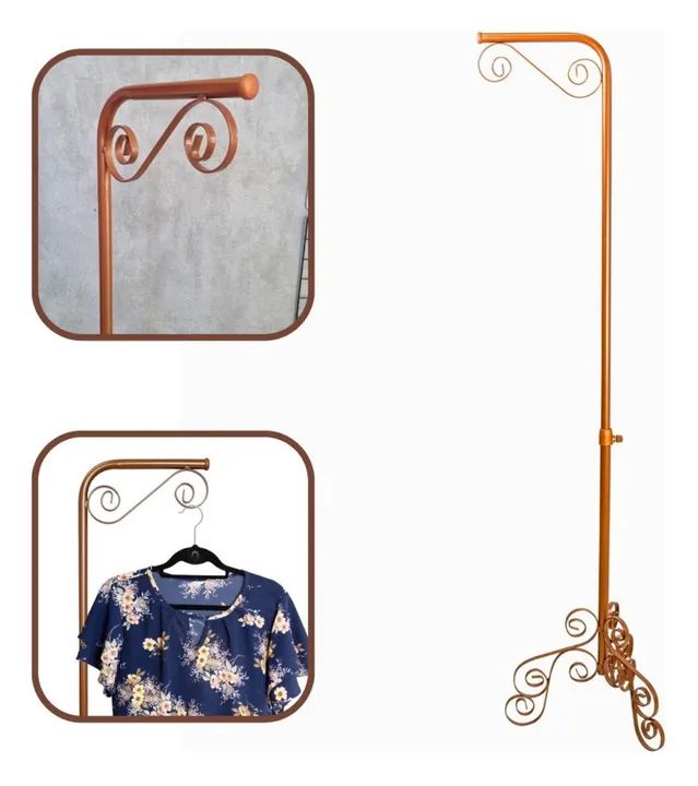 Cabide Expositor de roupas pedestal Rosê - Foto 2