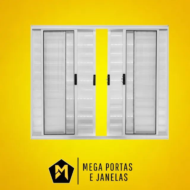 Veneziana Seis Folhas de Alumínio Branco