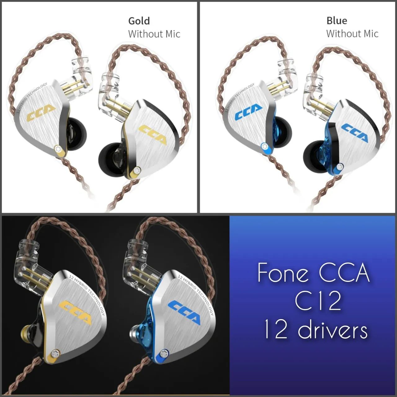 Fone CCA com 12 drivers original e lacrado 