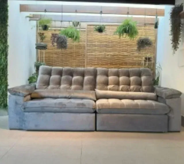 Sofá Retrátil e Reclinável 290cm Elisa D28 com Molas Ensacadas - NOVO DE FÁBRICA