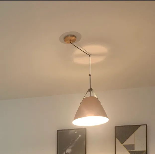 Pendente moderno cobre com detalhes em couro