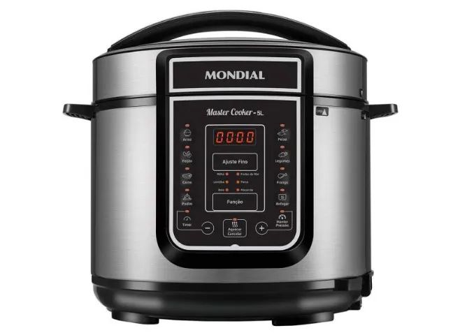 Lacrada Panela de Pressão Elétrica Digital Master Cooker 5L 900W 220V Prata Mondial - Foto 2