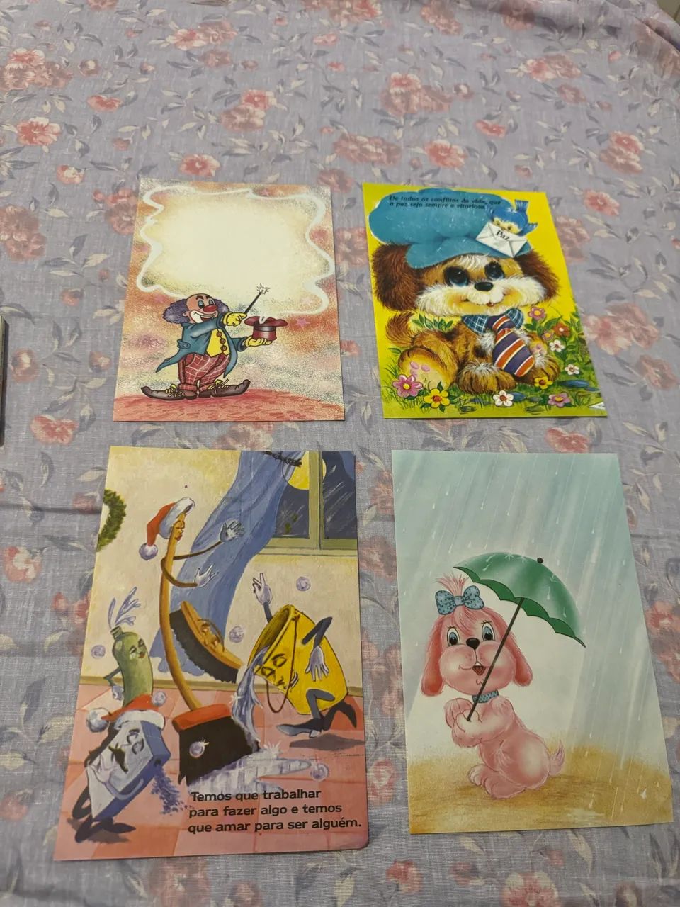 Kit 4 papéis de carta colecionáveis raros e antigos década 80/90