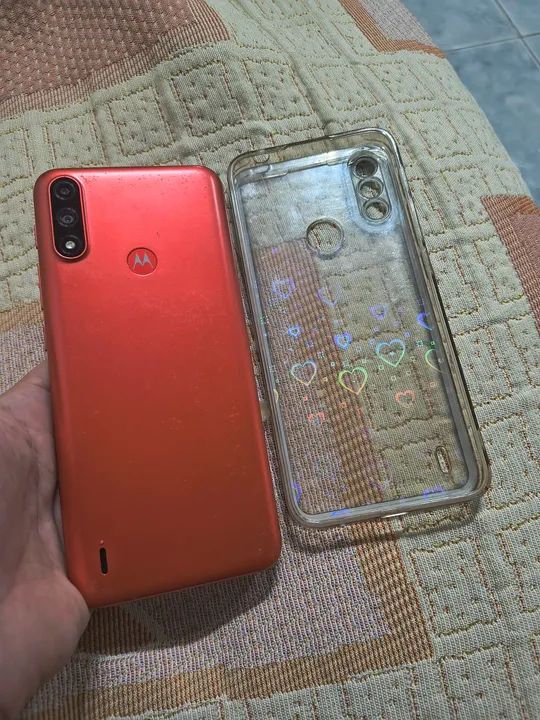 Vendo celular moto e7 power vermelho - Foto 2
