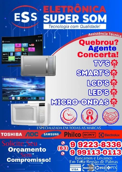 CONSERTAR SUA TV AGORA MICRO-ONDAS PALMAS TOCANTINS ZAP 63- *  - Foto 2