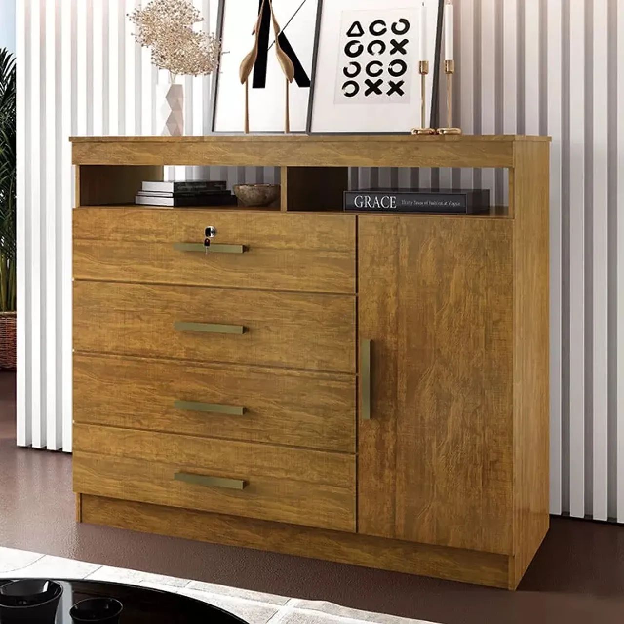 Cômoda com Sapateira Ipanema Canela tt54