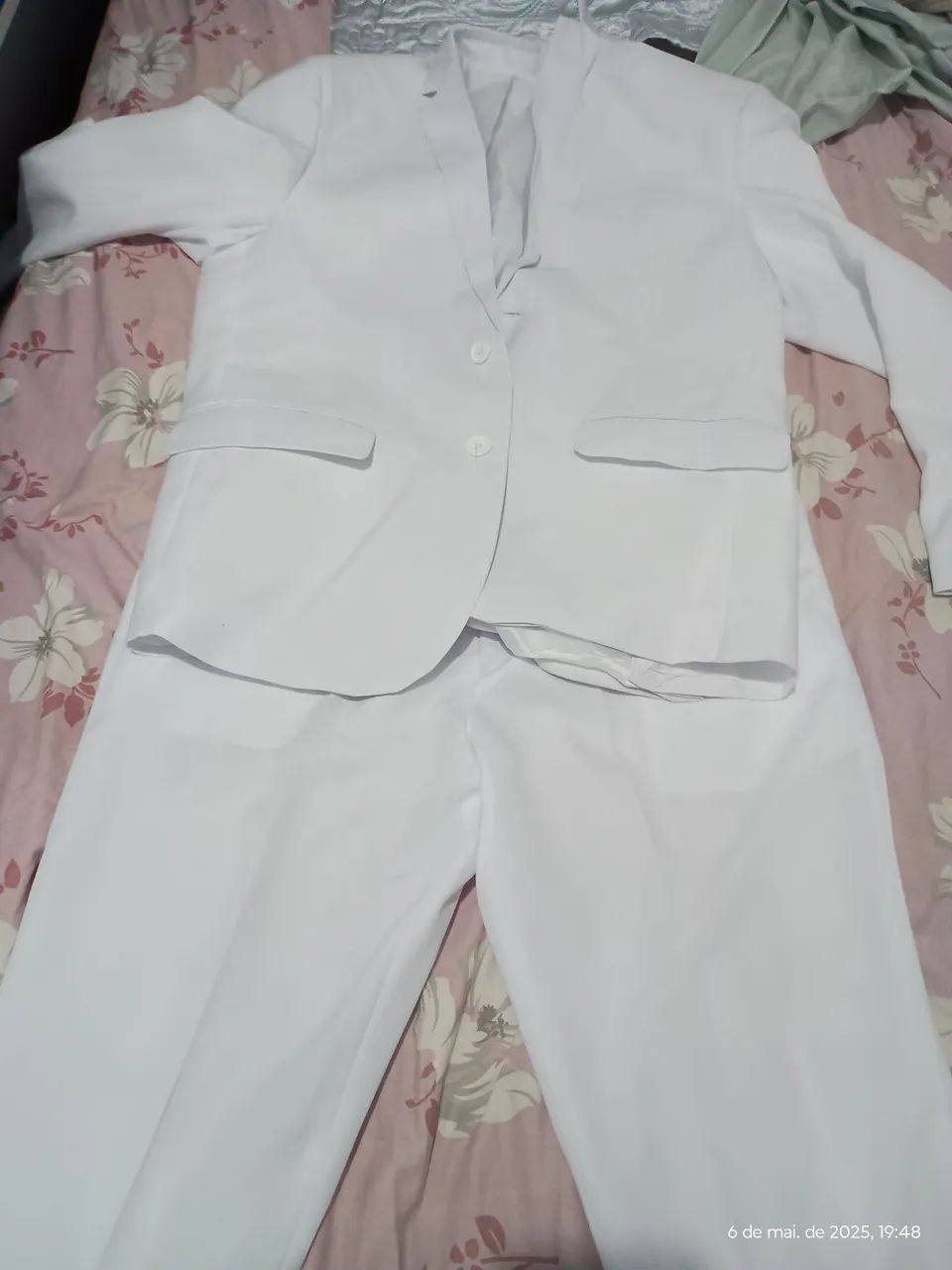 Terno Branco Masculino Novo - Tamanho M - Foto 2