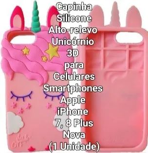 Capa Unicórnio 3D para iPhone 7, 8 Plus