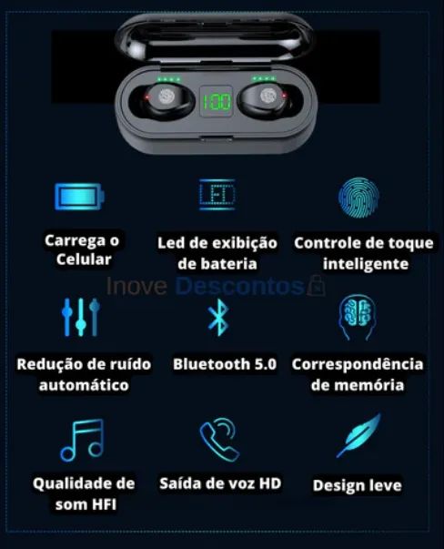 FONE DE OUVIDO SEM FIO E A PROVA D'ÁGUA - PAGUE SÓ NA ENTREGA - Foto 2