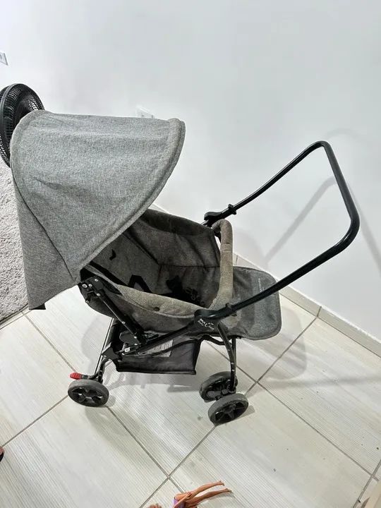 Carrinho de Bebê - Cinza - usado  - Foto 3