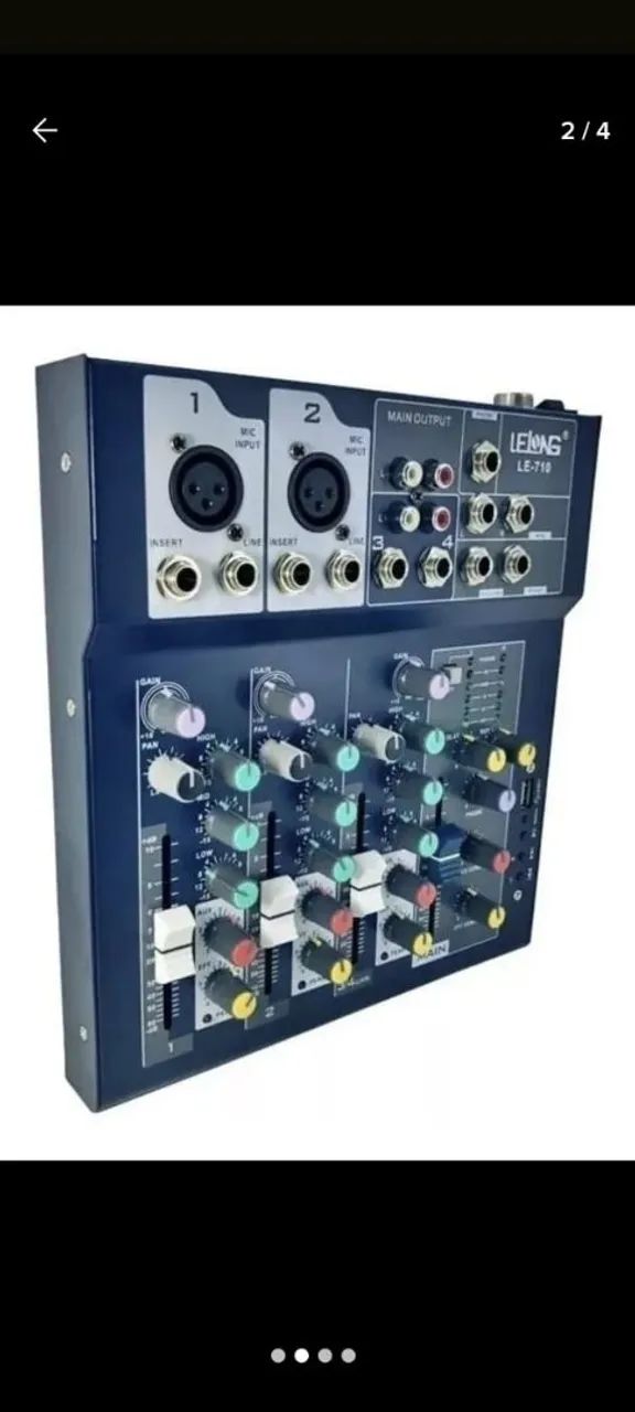 Mesa controladora de som USB, bluetooth 4 canais LE-710