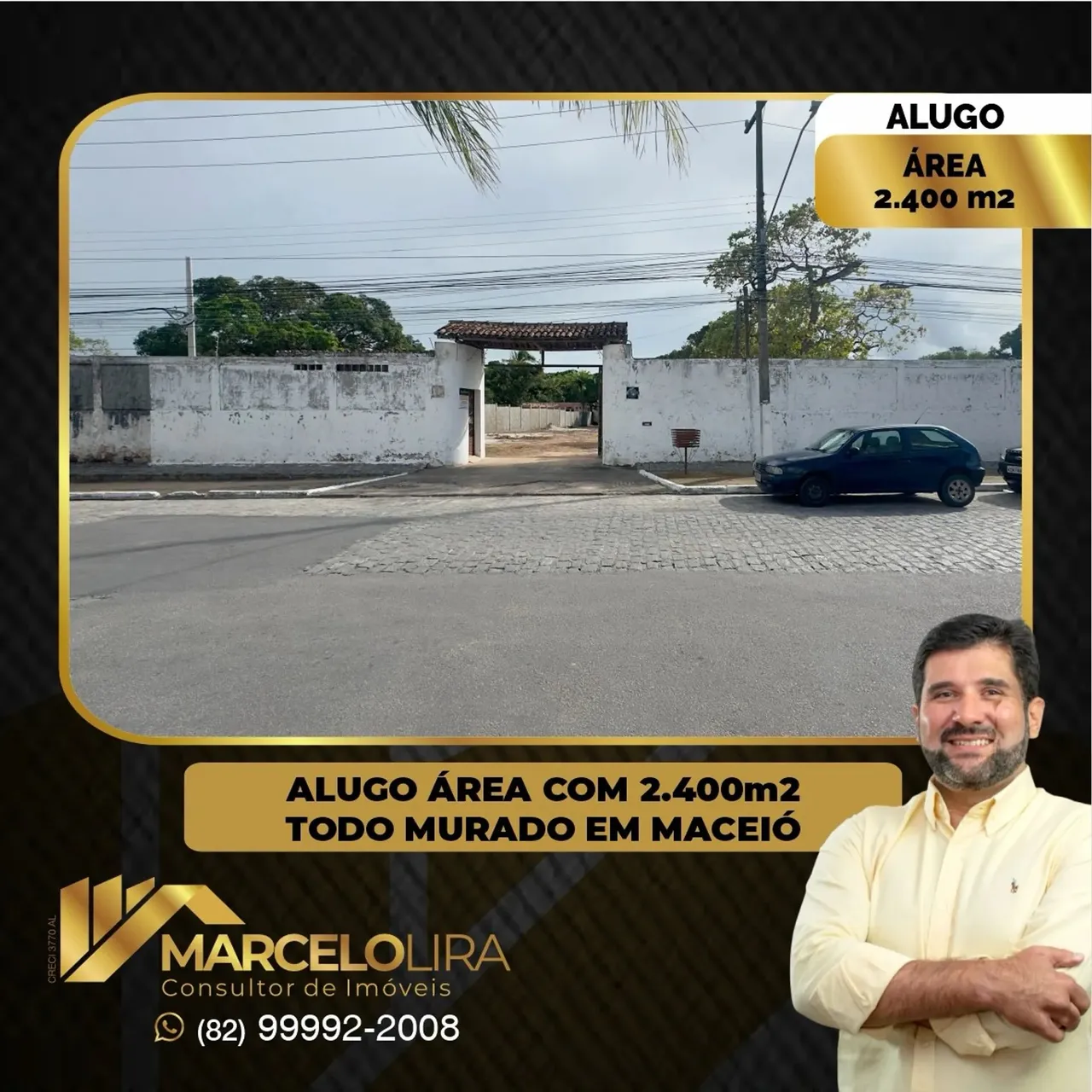 ALUGO ÓTIMO TERRENO TOTALMENTE MURADO COM 2.400 m2