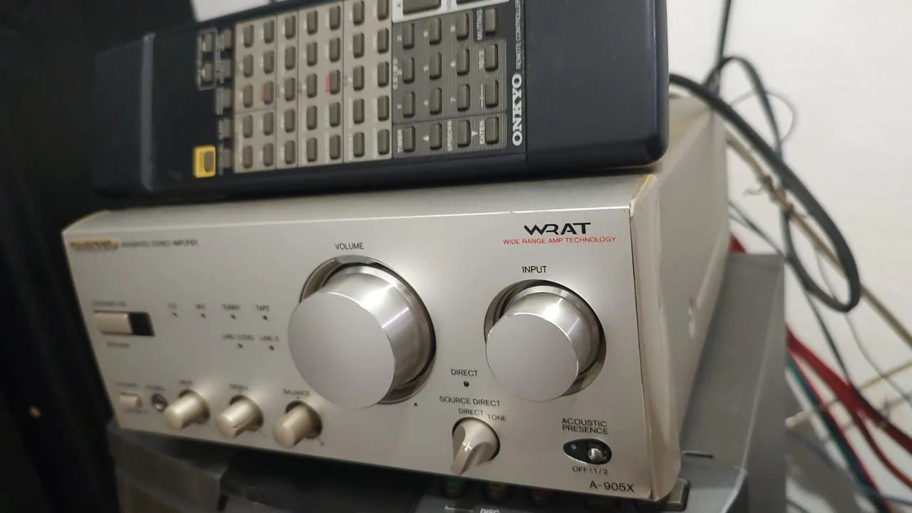 Amplificador receiver  Onkyo A-905X WRAT japonês raro 220V mini  - Foto 2