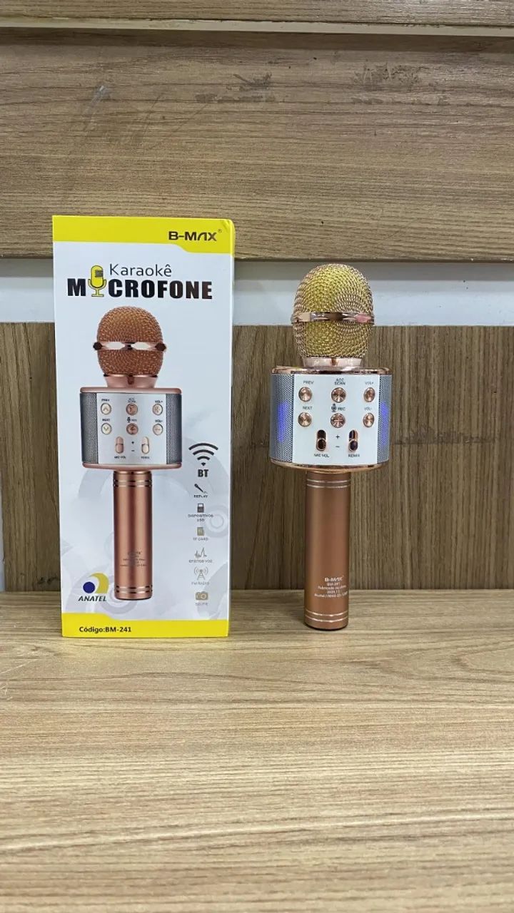 Microfone Karaokê sem Fio com Caixa de Som