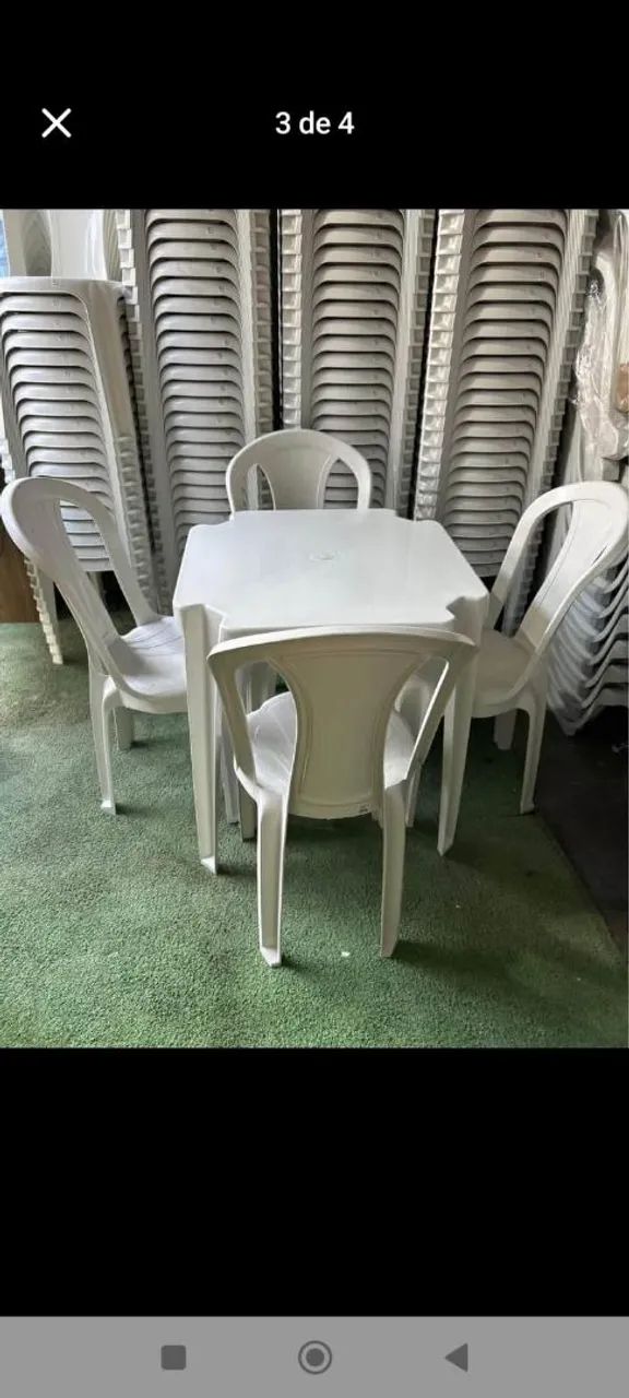 Mesa Plástica Quadrada Branca - Sol Plast64276680916099121