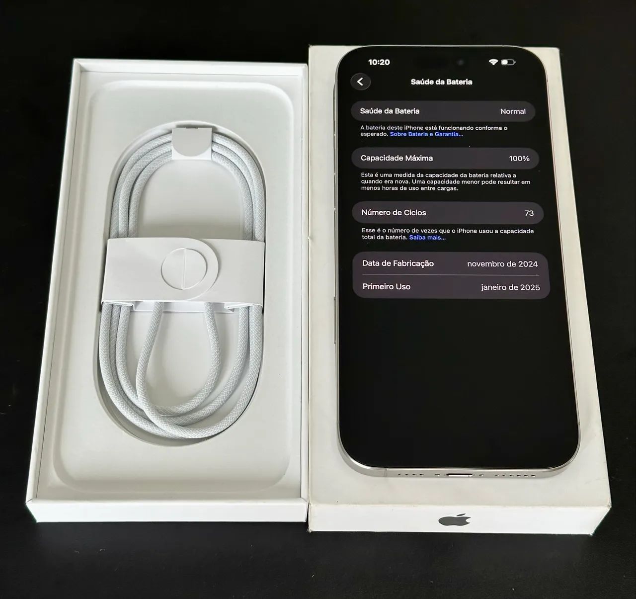 iPhone 16 Pro Max 256GB - Titânio Natural - Bateria 100