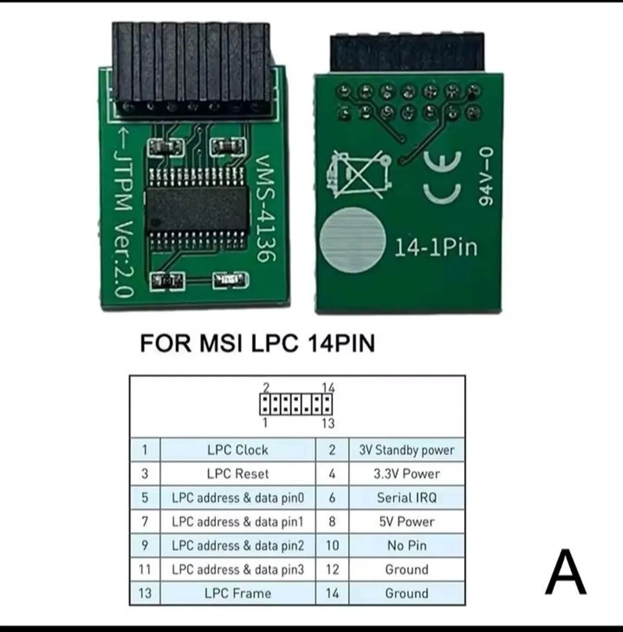 Placa de módulo TPM 2.0 MSI LPC 14-Pinos