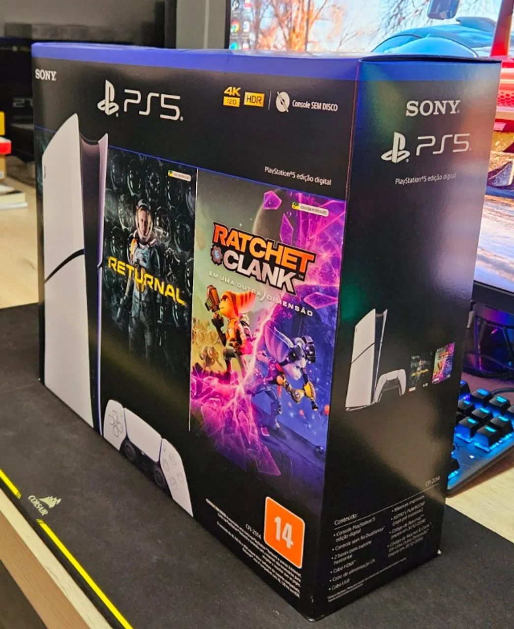 PS5 Playstation 5 Slim 1TB Digital C/2 Jogos Lacrado Nota Fiscal Nacional Garantia-TROCAS - Foto 4