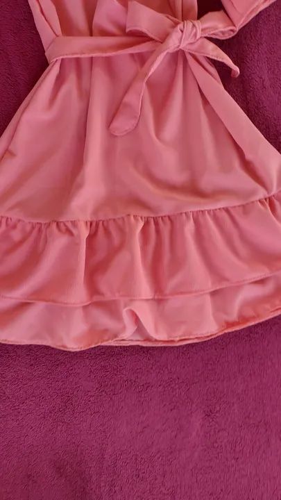 Vestido Rosa Off Shoulder com Babados - Foto 4