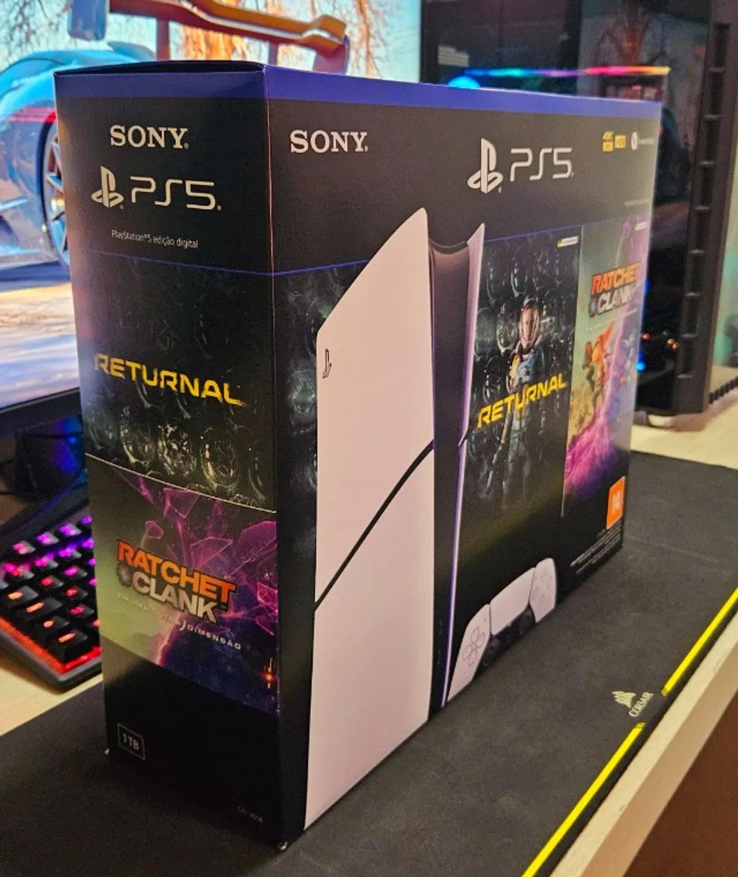 PS5 Playstation 5 Slim 1TB Digital C/2 Jogos Lacrado Nota Fiscal Nacional Garantia-TROCAS - Foto 2