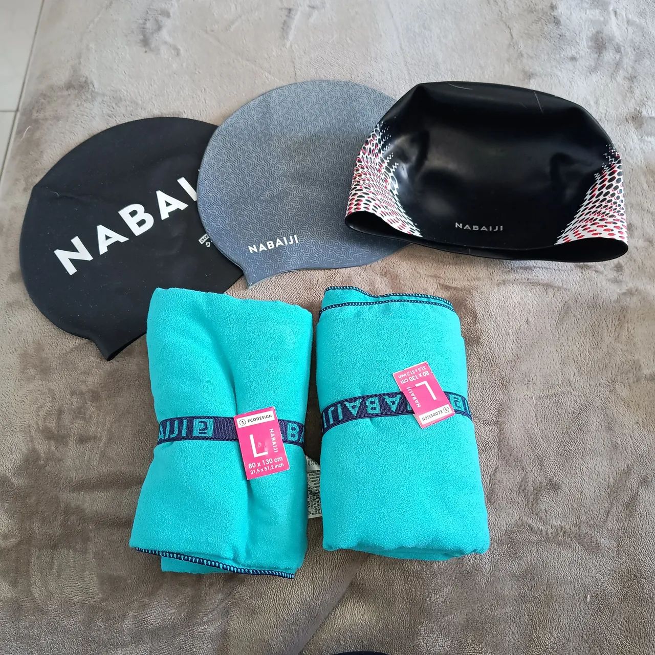 Toalha secagem rápido+touca de natação 