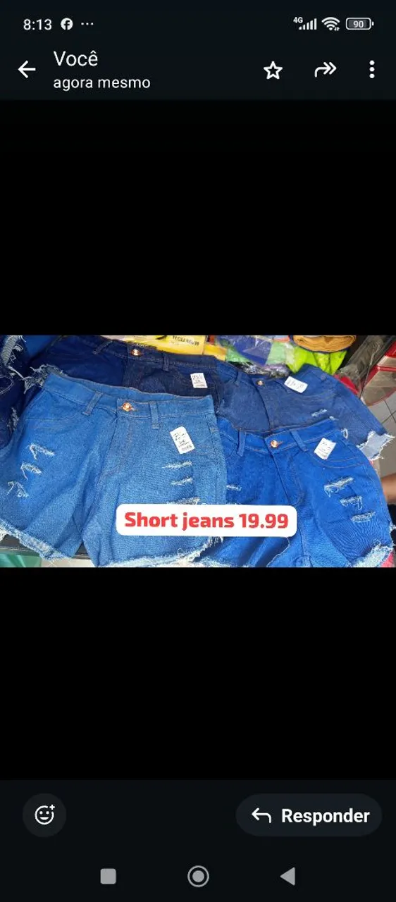 Shorts Jeans - R$ 19,99 fantastico