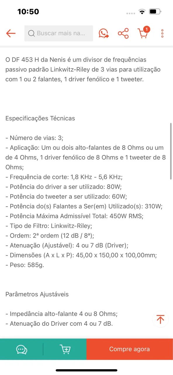 Divisor De Frequencia Passivo Nenis Df 453h 3 Vias 450 W Rms - Foto 4