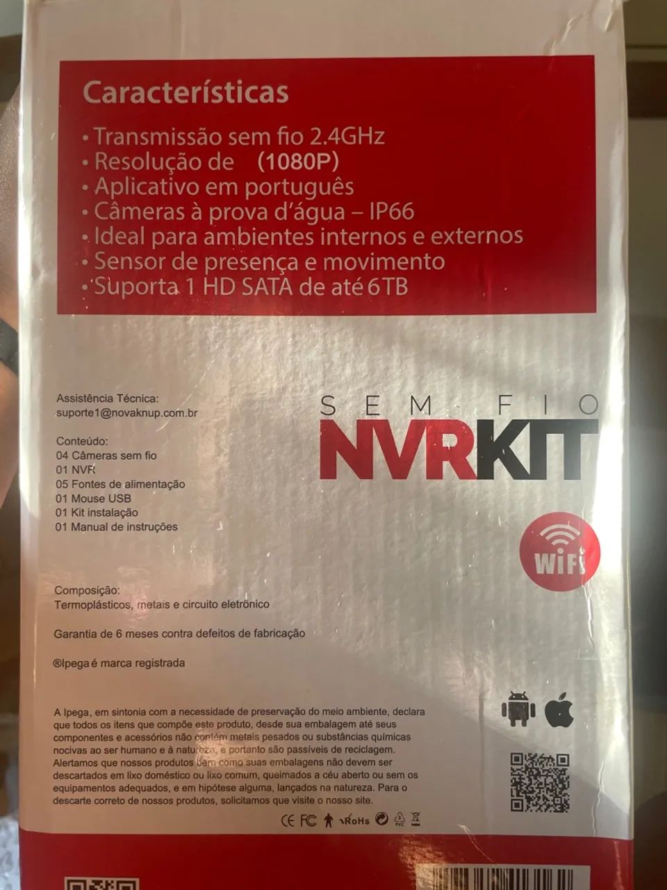 Kit Câmeras de Segurança Sem Fio Ípega NVRKIT - Foto 2