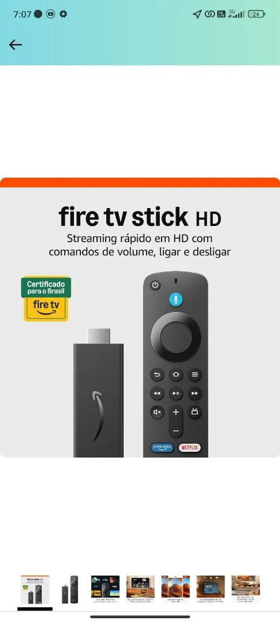 Fire TV Stick HD - 8GB - Wi-fi 5 - Amazon - Foto 2