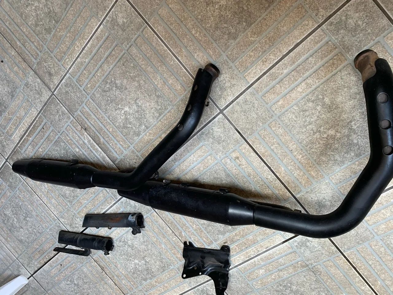 Escapamento para moto harley davidson 883 e 1200 e um par de ponteiras  - Foto 4
