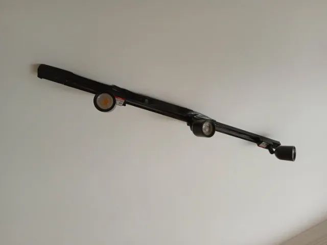 Luminária de teto 3 bucais Avant em Aço Preto 12 cm x 6 cm x 120 cm