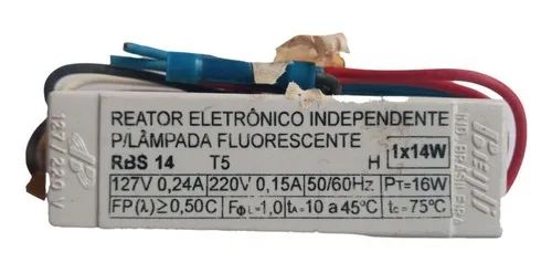 Reator Eletrônico Lâmpada Fluorescente RBS14 1x14W 127-220V Begli