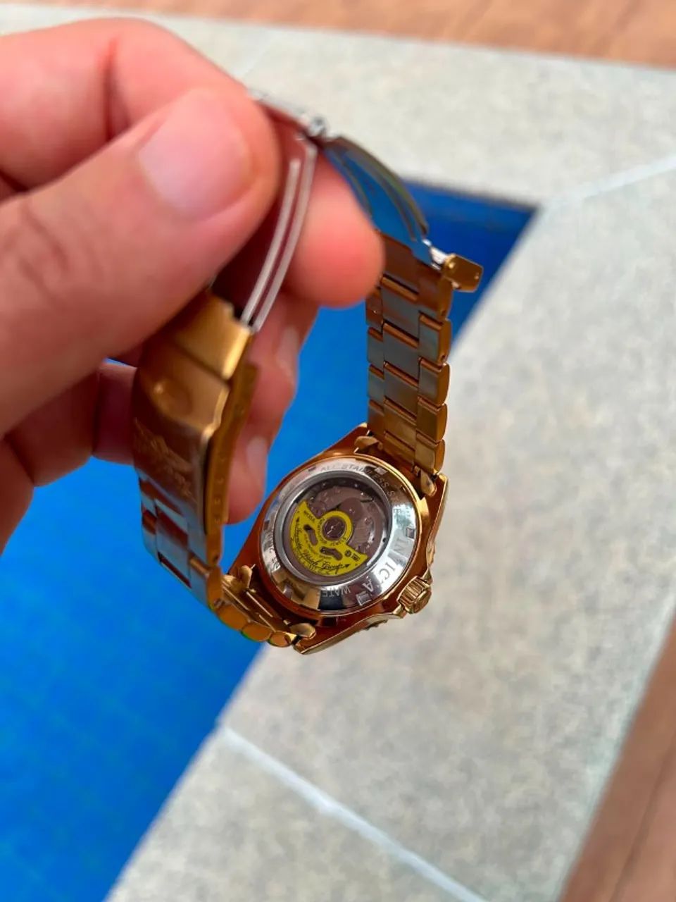 Invicta original Pro Diver Automático 8930OB dourado com mostrador e bisel azul!  - Foto 3