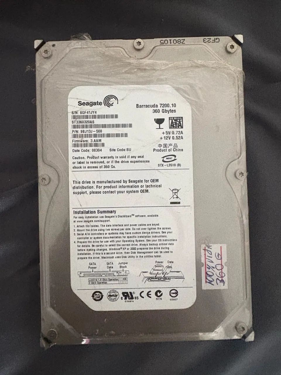 HD 360 GB seagate