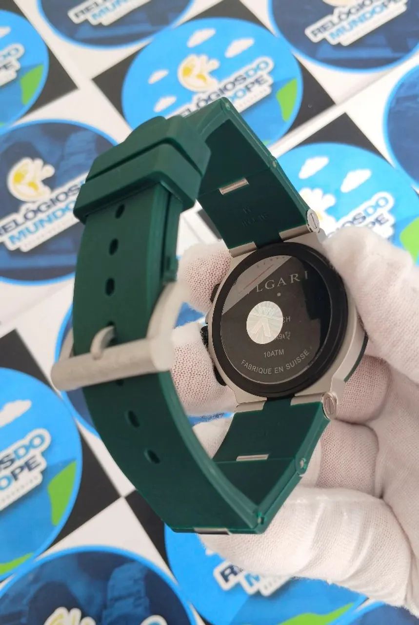 RELÓGIO BVLGARI ALUMINIUM CHNOGRAPH VERDE - Foto 5