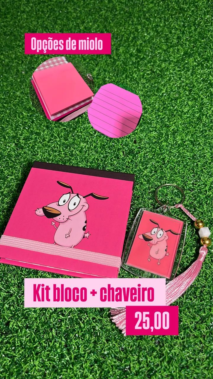 Bloco personalizado + chaveiro personalizado 
