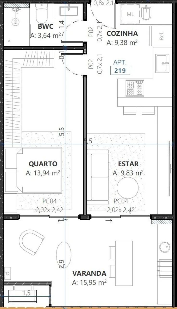 Apartamento Studio com 1 vaga de garagem no Campeche, em Florianópolis - Foto 2