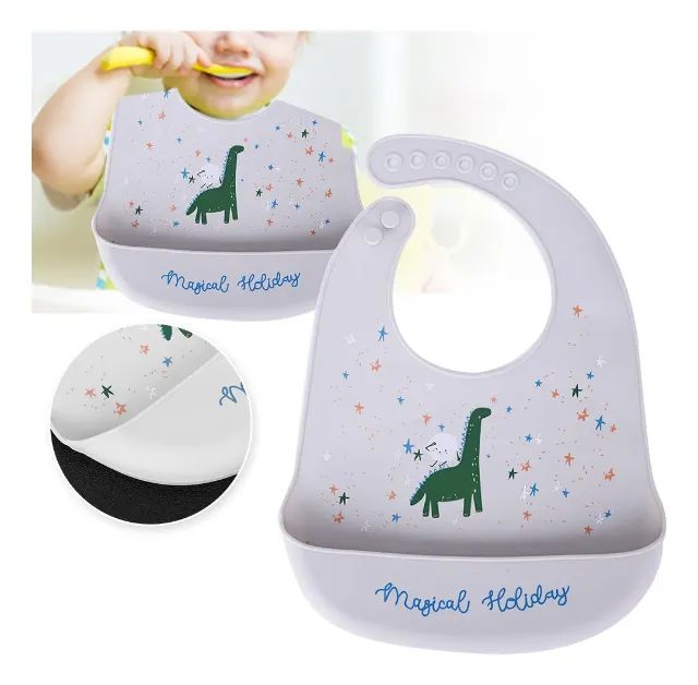 Babador de Silicone Impermeável para Bebê