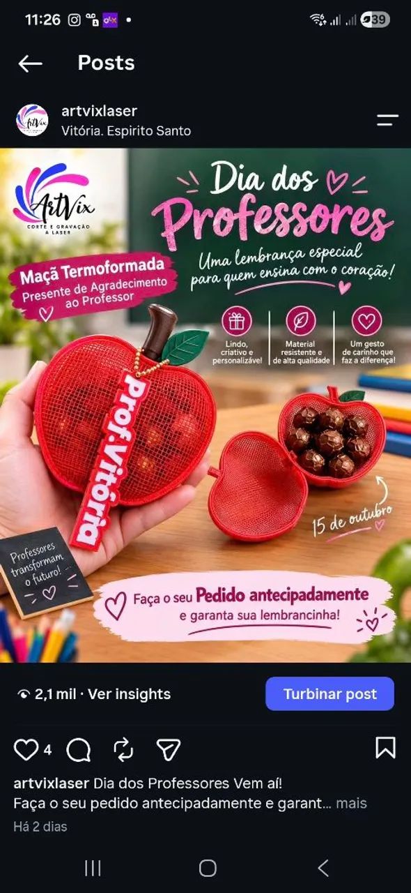 Maçã 3D dia dos professores  - Foto 3