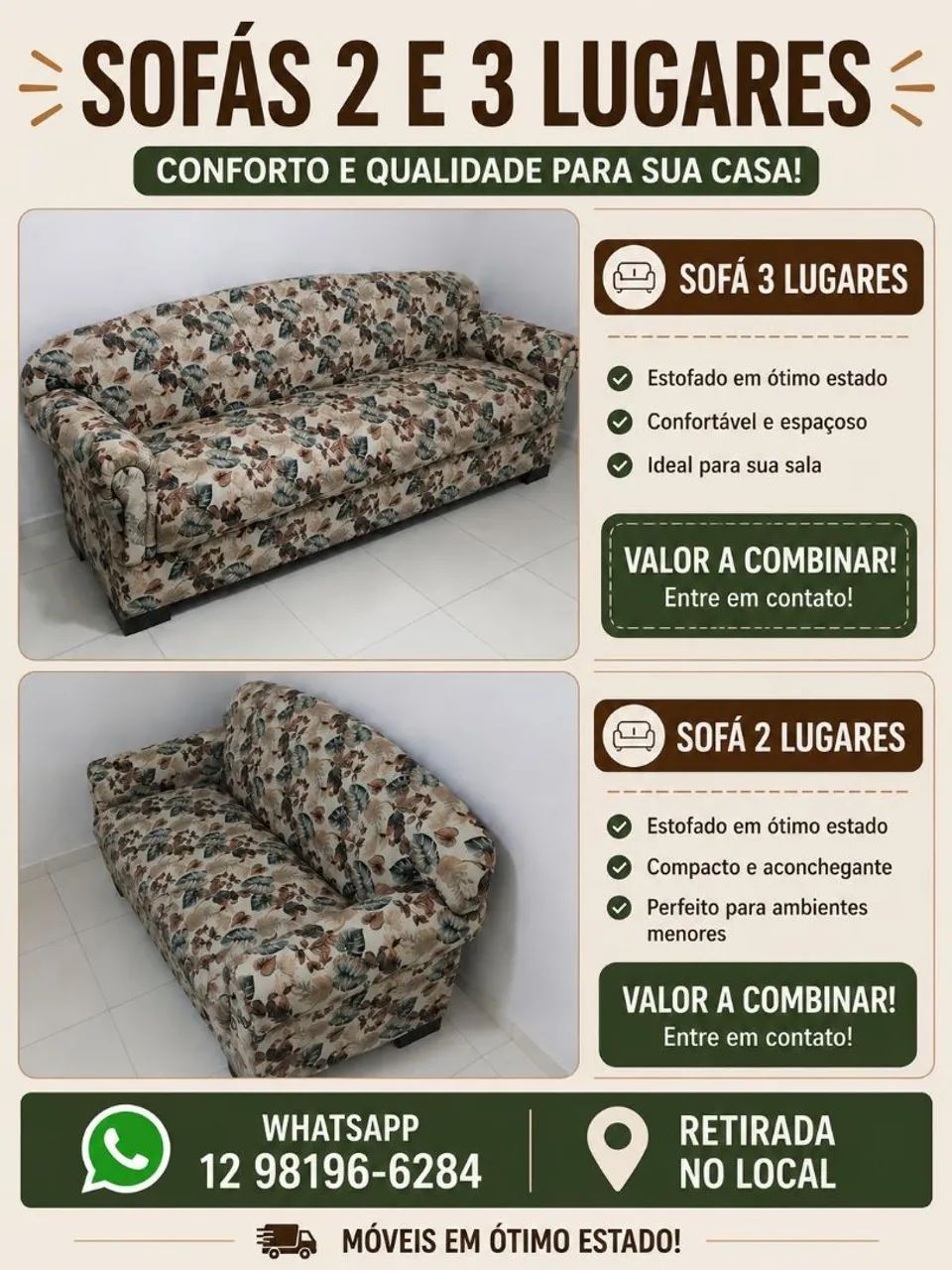 Conjunto de Sofás Floridos 
