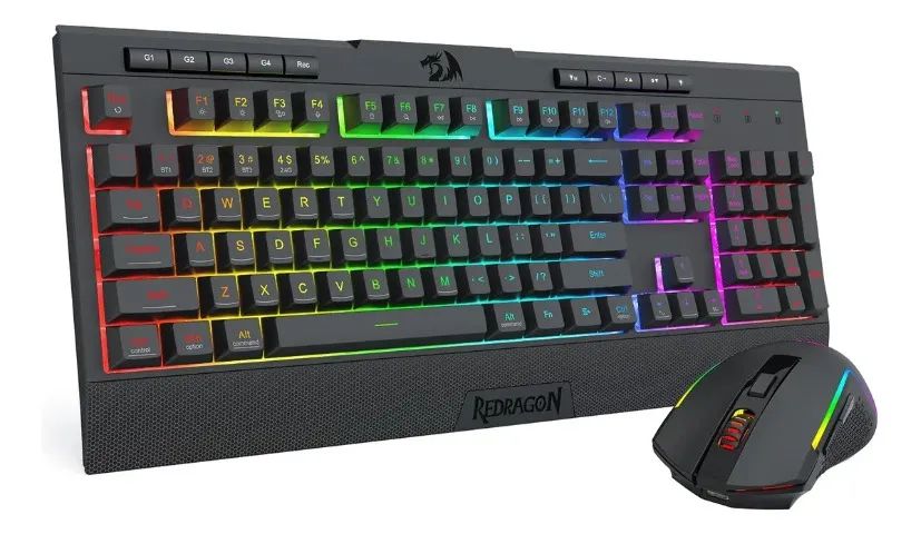 Kit Teclado e Mouse Gamer Redragron S151 Pro RGB Inglês