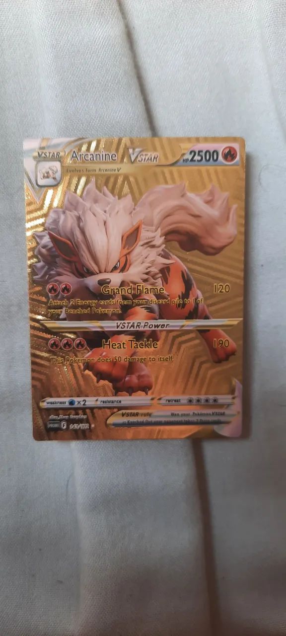 Fan-cards Pokemon dourado Charizard e Arcanine - Foto 3