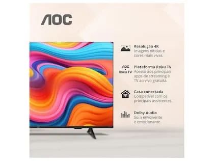 Smart TV AOC 50 polegadas 4K UHD Roku TV | Nova, Lacrada na Caixa - Foto 5