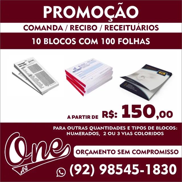 COMANDA, RECIBO E RECEITUARIO 