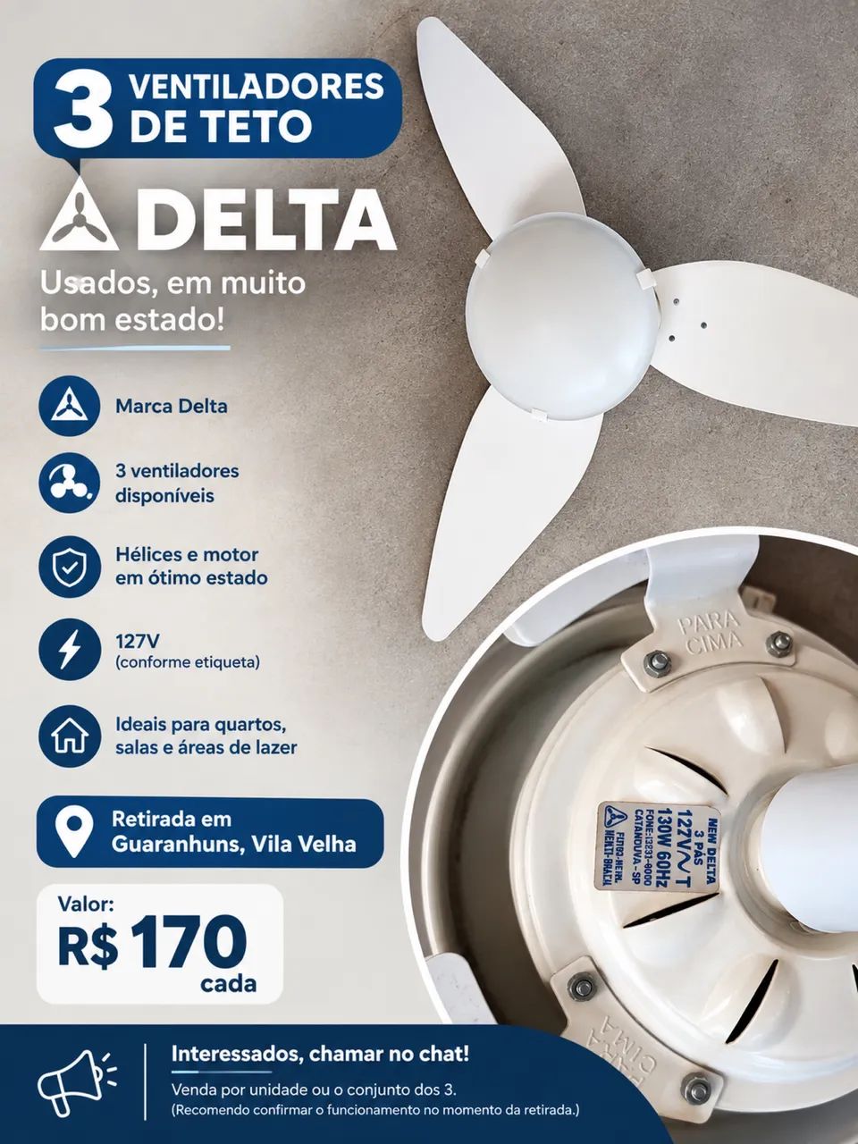 VENTILADOR DE TETO DELTA