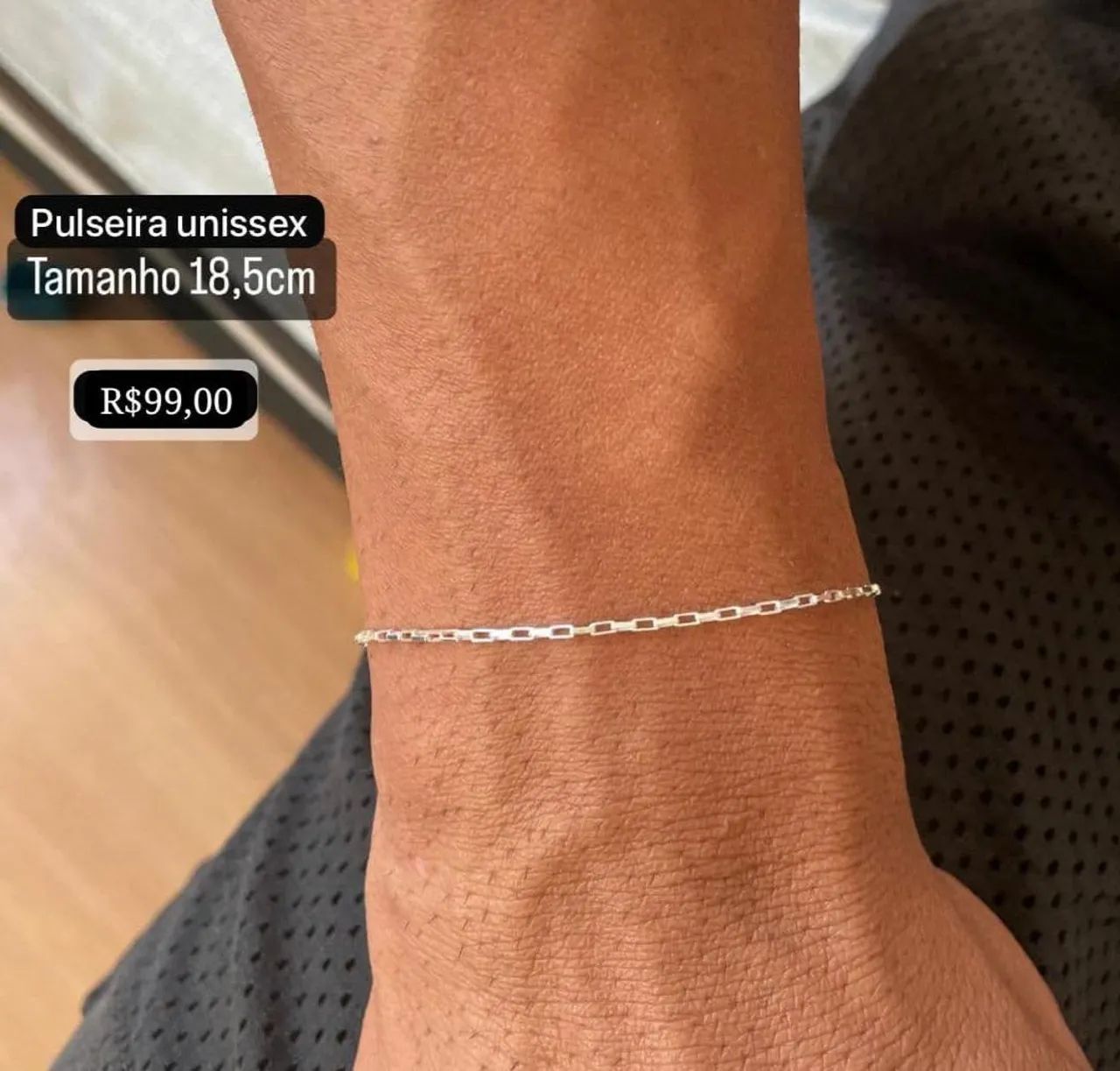 Pulseira fininha 18,5cm Prata 925 legítima 