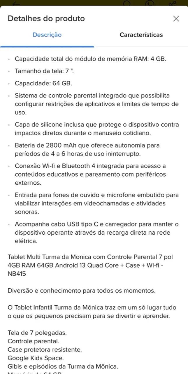 Tablet infantil Mônica  - Foto 4